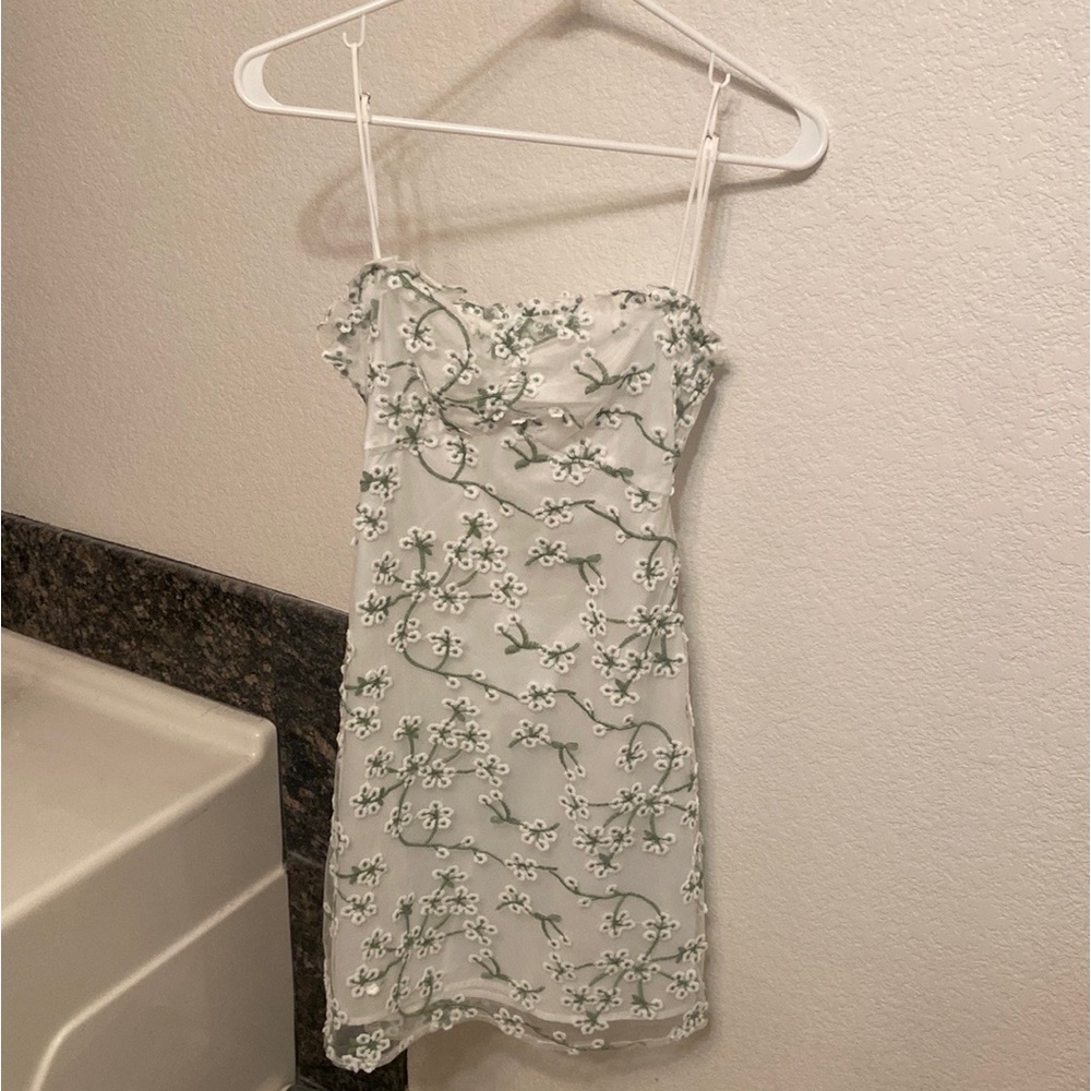 12th Tribe Croatian Coast White Floral Mini Dress